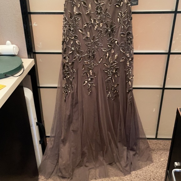 Adrianna Papell Floral-Beaded Gown - Picture 4 of 7